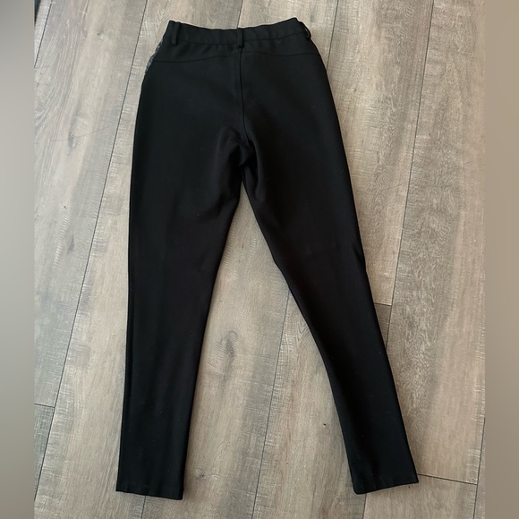 Black Moto Skinny Pants with Gold Hardware by A.Z.I - Picture 3 of 4